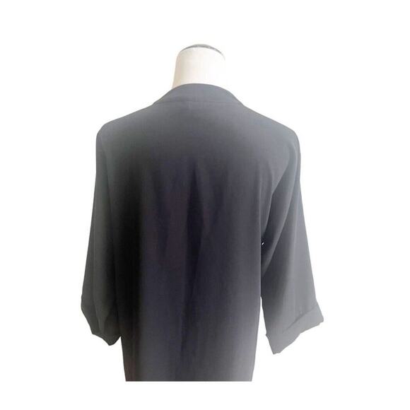 Top Shop Solid Black Longline Open Front Cardigan Size 6 Lagenlook Minimalist - Picture 8 of 13